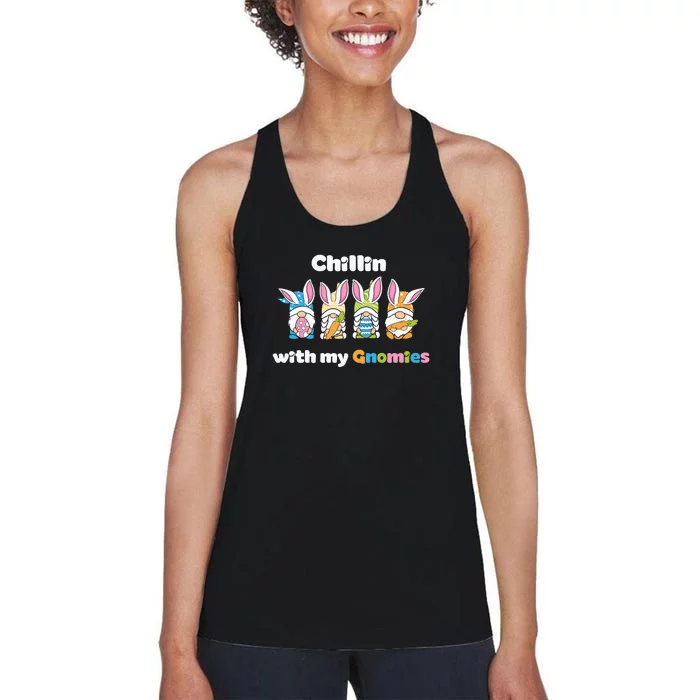 Chillin With My Gnomies Easter Day Women's Racerback Tank