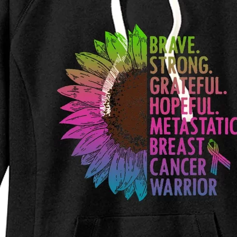 Care Warrior Metastatic Breast Cancer Ribbon Awareness Women's Fleece Hoodie