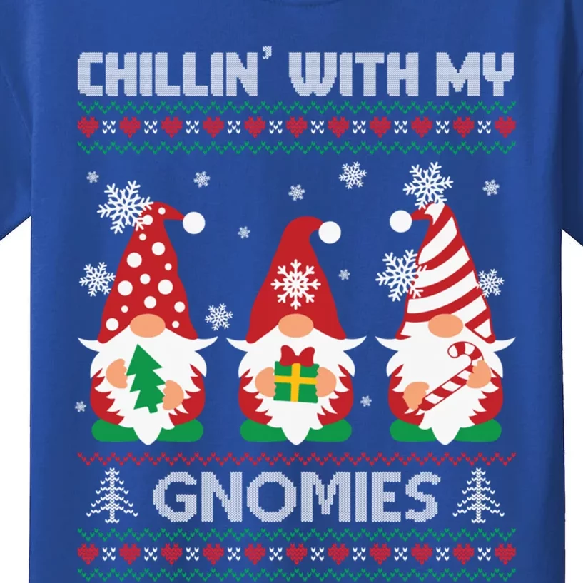 Chillin With My Gnomies Matching Family Christmas Gnome Meaningful Gift Kids T-Shirt