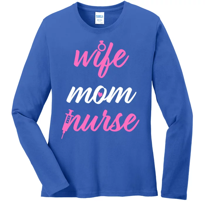 Cute Wife Mom Nurse Rn Gift Sweater Gift Ladies Long Sleeve Shirt