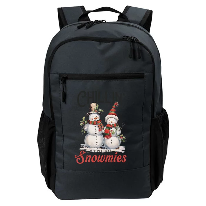 Chillin With My Snowmies | Vintage Christmas Snowmen Daily Commute Backpack