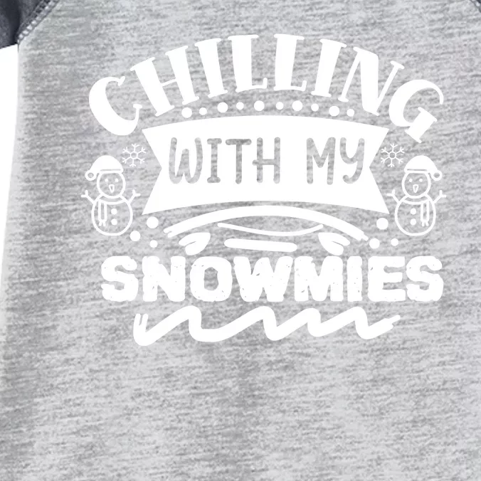 Chilling With My Snowmies Winter Infant Baby Jersey Bodysuit