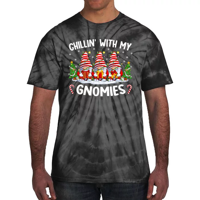 Chillin With My Gnomies Matching Family Christmas Pjs Gnome Tie-Dye T-Shirt