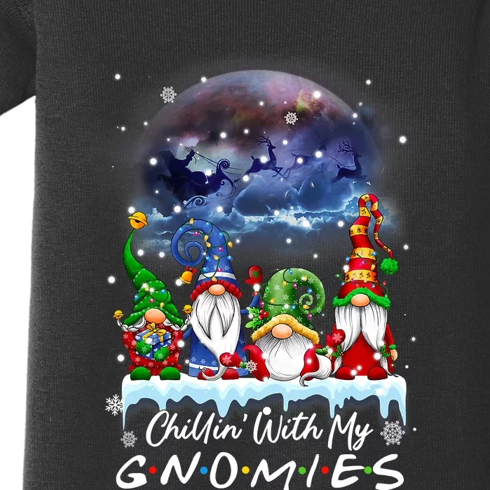 Chillin With My Gnomies Christmas Family Gnome Xmas Matching Baby Bodysuit