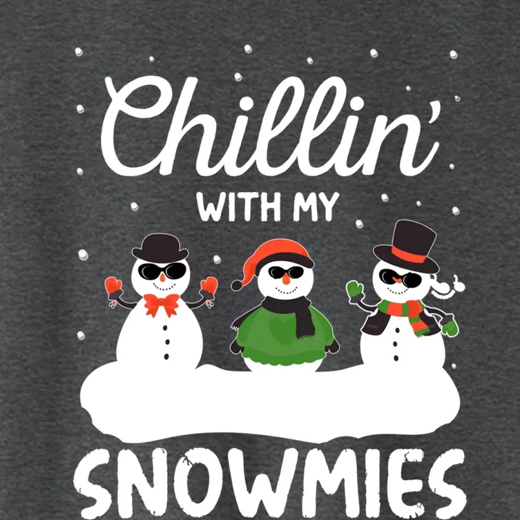 Chillin With My Snowmies Outfit Gift Cool Christmas Snow Gift Women's Crop Top Tee