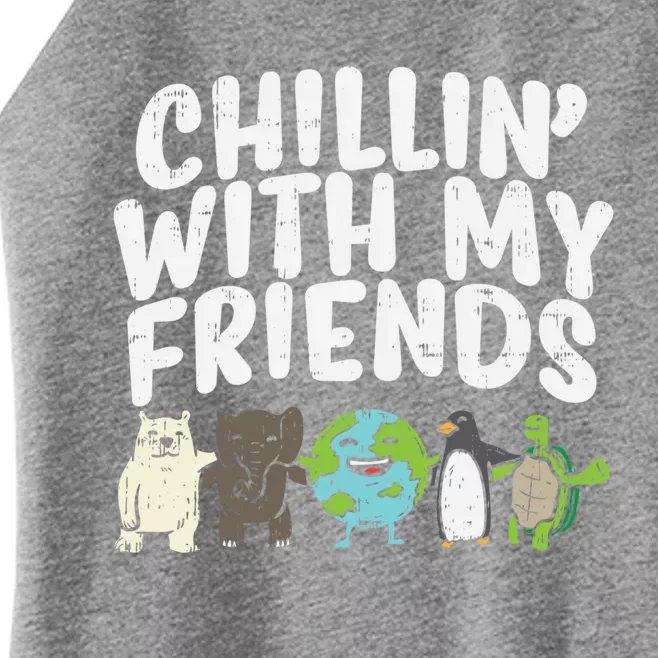 Chillin With My Friends Planet Animals Cute Earth Day Gift Great Gift Women’s Perfect Tri Rocker Tank