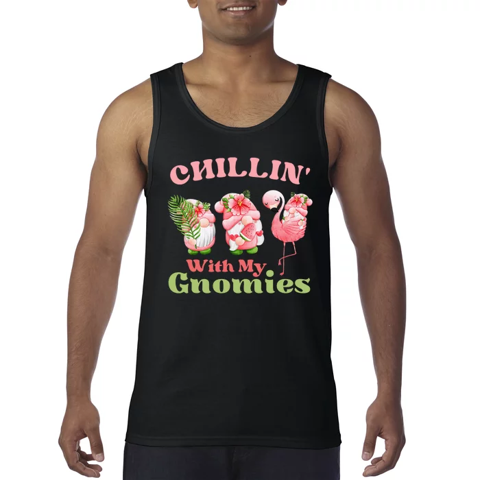 Chillin With My Gnomies Flamingo Tank Top