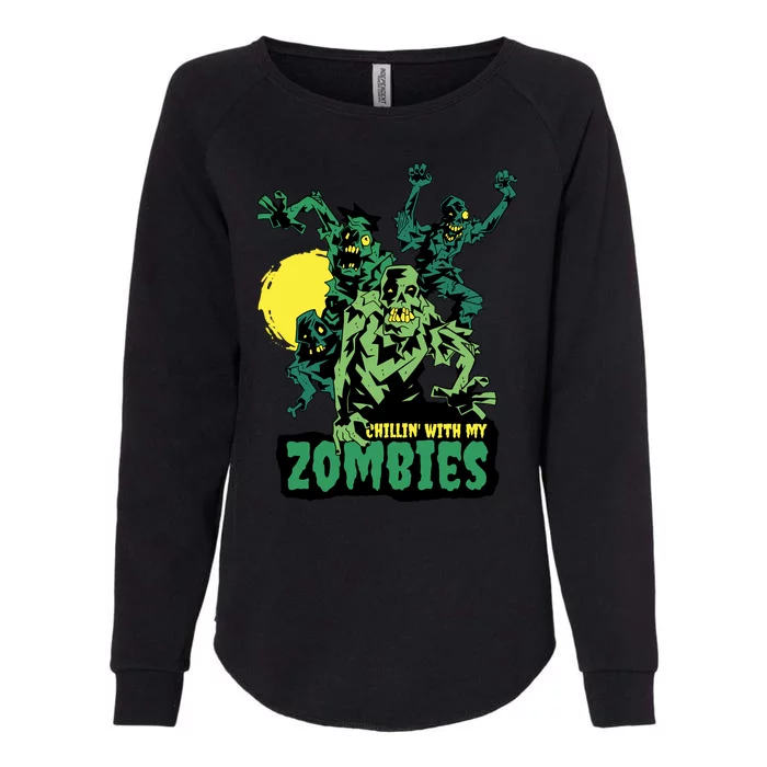 Chilling With My Zombies Womens California Wash Sweatshirt