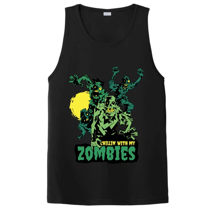 Chilling With My Zombies Performance Tank