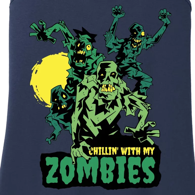 Chilling With My Zombies Ladies Essential Tank