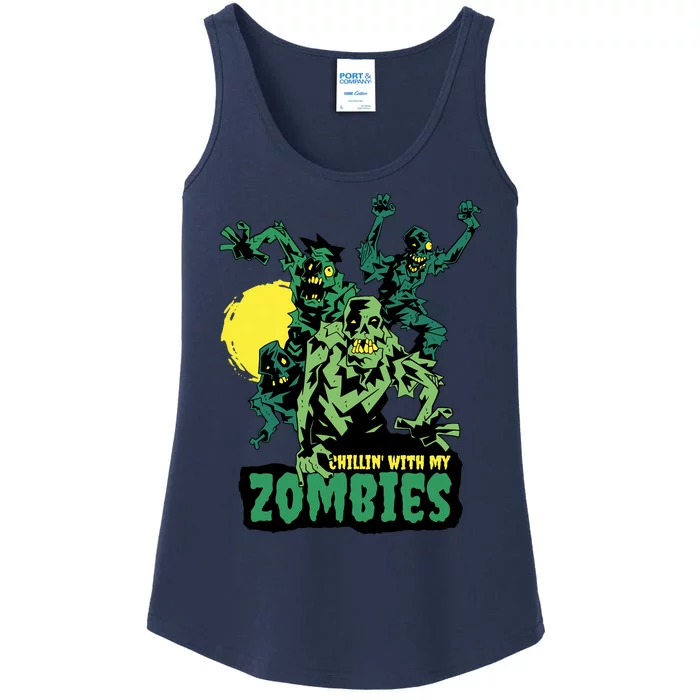 Chilling With My Zombies Ladies Essential Tank