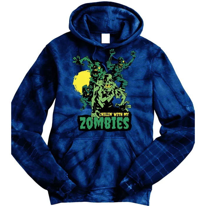 Chilling With My Zombies Tie Dye Hoodie