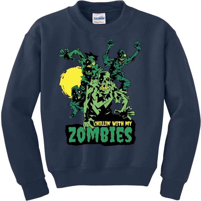 Chilling With My Zombies Kids Sweatshirt