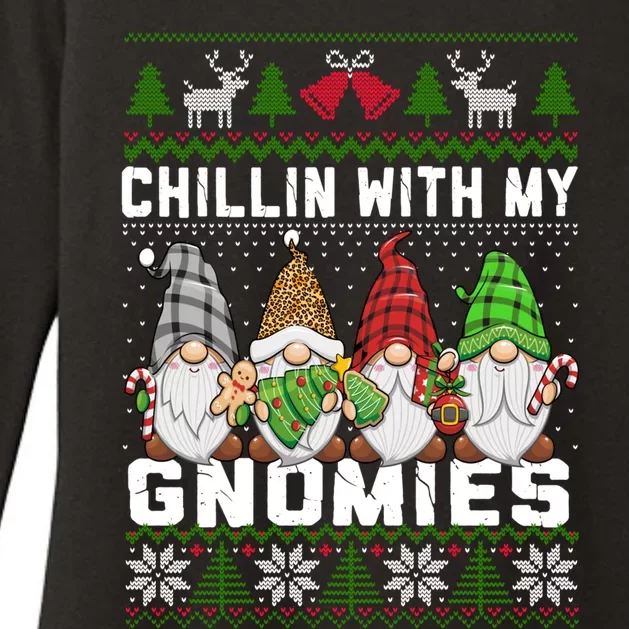 Chillin With My Gnomies Christmas Cute Gnomes Ugly Sweater Gift Womens CVC Long Sleeve Shirt