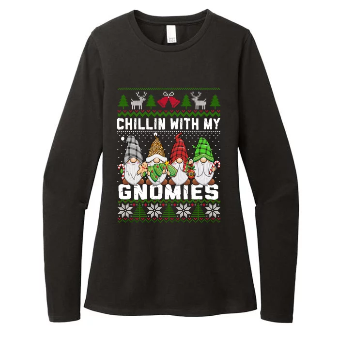 Chillin With My Gnomies Christmas Cute Gnomes Ugly Sweater Gift Womens CVC Long Sleeve Shirt