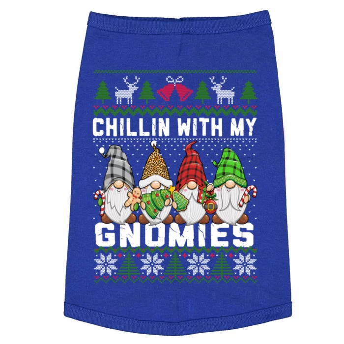 Chillin With My Gnomies Christmas Cute Gnomes Ugly Sweater Gift Doggie Tank