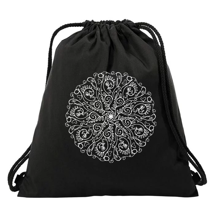 Curse Word Mandala Drawstring Bag