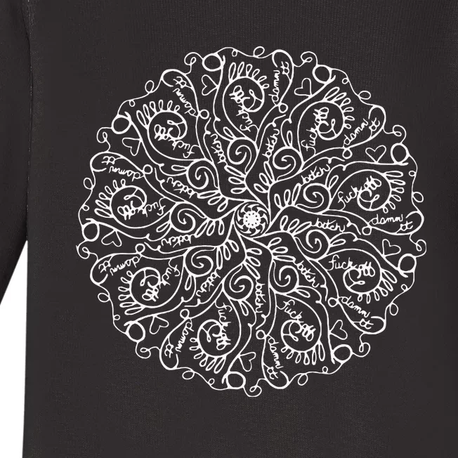 Curse Word Mandala Baby Long Sleeve Bodysuit