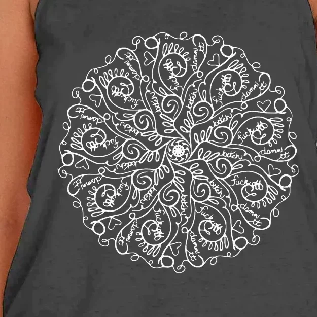 Curse Word Mandala Women's Knotted Racerback Tank