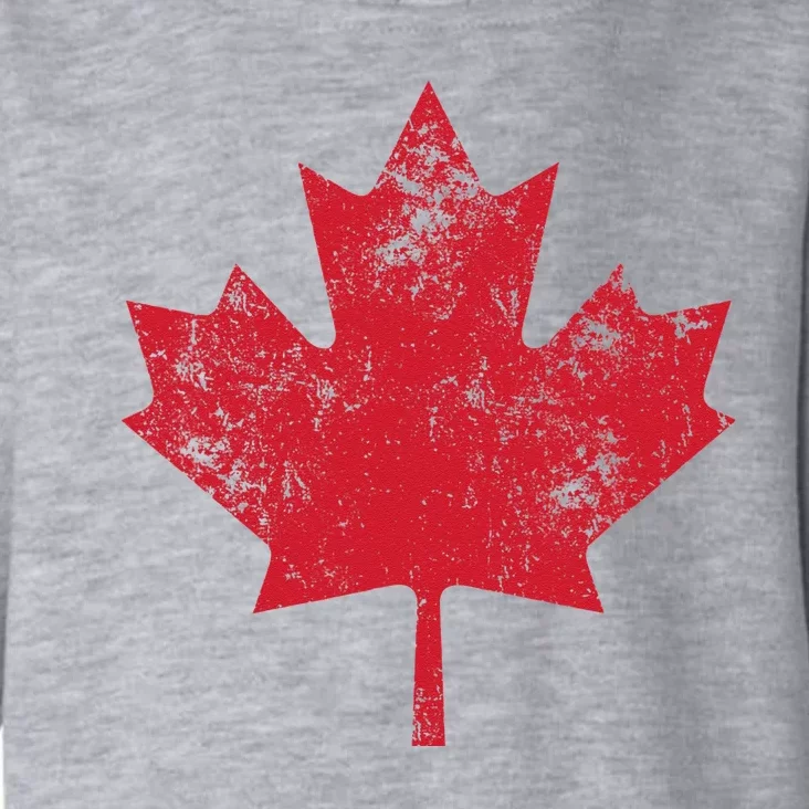 Canada Women Men Distressed Red Maple Leaf Canada Day Toddler Hoodie