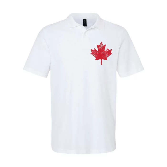 Canada Women Men Distressed Red Maple Leaf Canada Day Softstyle Adult Sport Polo