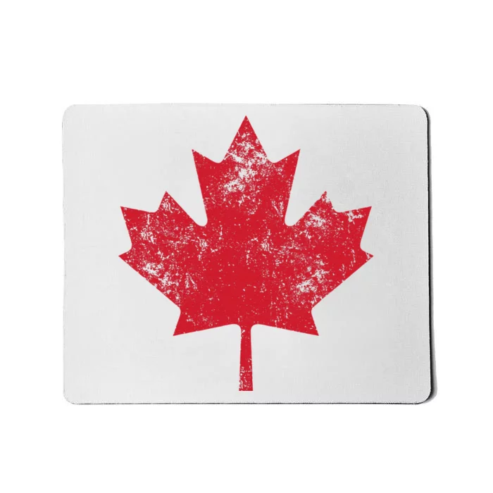 Canada Women Men Distressed Red Maple Leaf Canada Day Mousepad