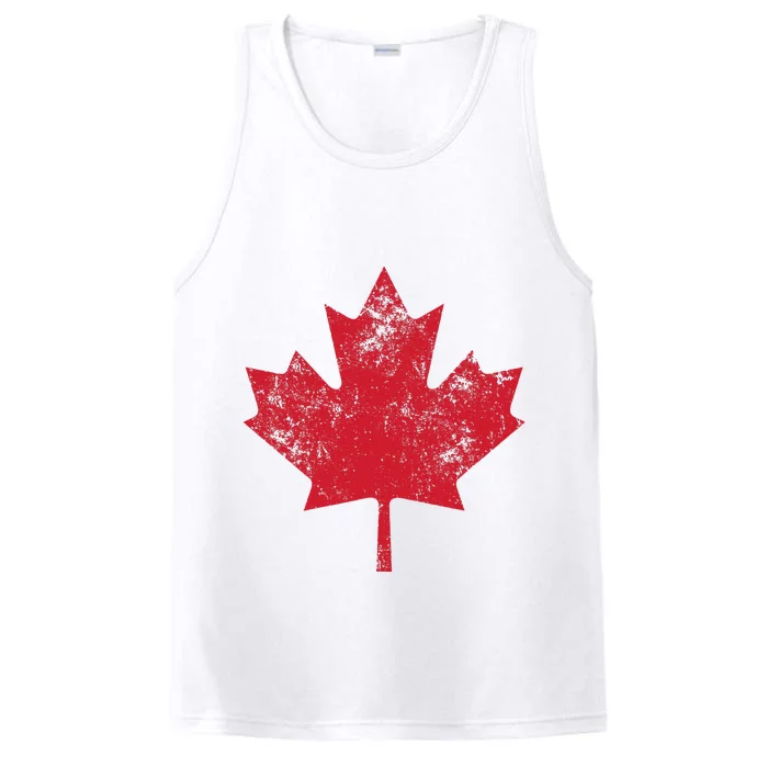 Canada Women Men Distressed Red Maple Leaf Canada Day Performance Tank