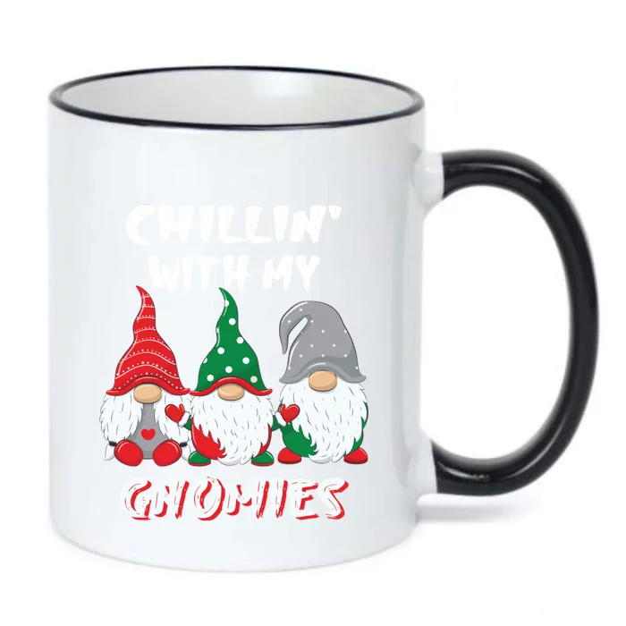 Chilling With My Gnomies Christmas Gift Black Color Changing Mug