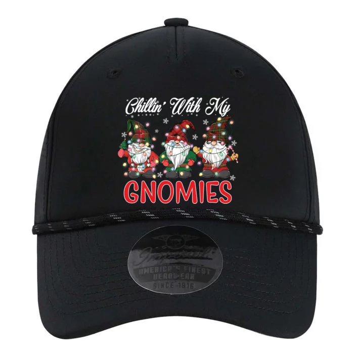 Chillin With My Gnomies Christmas Red Gnomes Plaid Buffalo Gift Performance The Dyno Cap