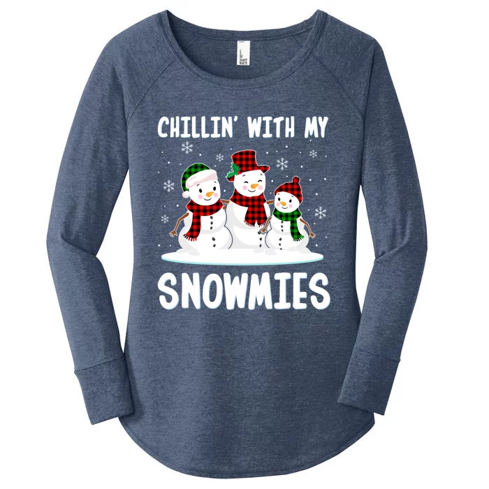 Chillin With My Snowmies Family Pajamas Snow Christmas Cute Gift Women's Perfect Tri Tunic Long Sleeve Shirt