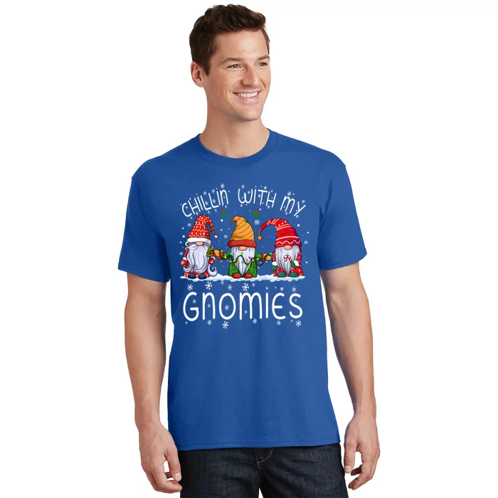 Chillin With My Gnomies Buffalo Red Plaid Christmas Gnome Gift T-Shirt