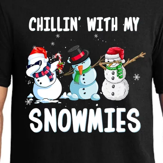 Chillin With My Snowmies Family Pajamas Snow Christmas Funny Gift Pajama Set