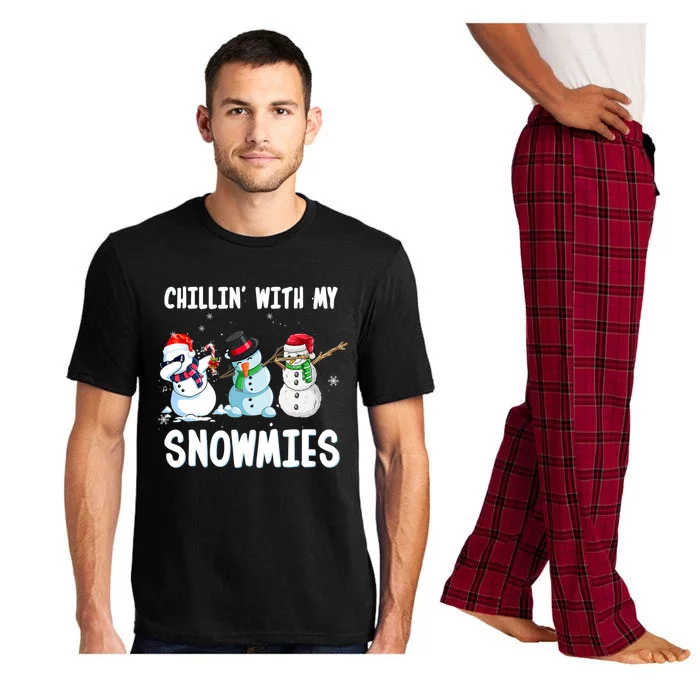 Chillin With My Snowmies Family Pajamas Snow Christmas Funny Gift Pajama Set