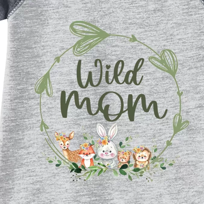 Cute Wild Mom Wreath Zoo Leopard Birthday Safari Jungle Animal Gift Infant Baby Jersey Bodysuit