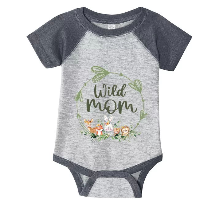 Cute Wild Mom Wreath Zoo Leopard Birthday Safari Jungle Animal Gift Infant Baby Jersey Bodysuit