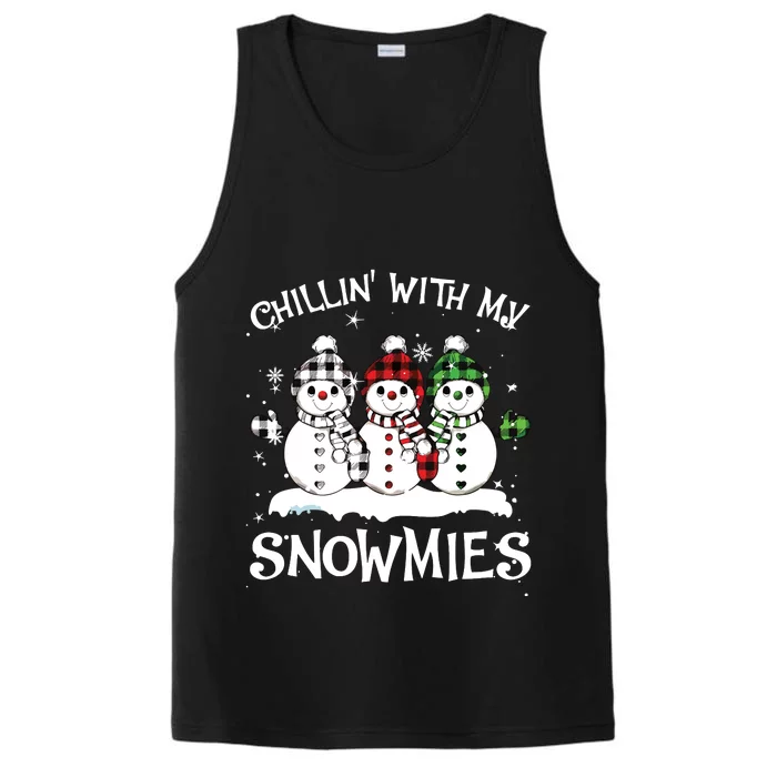 Chillin With My Snowmies Family Pajamas Snowman Christmas Performance Tank