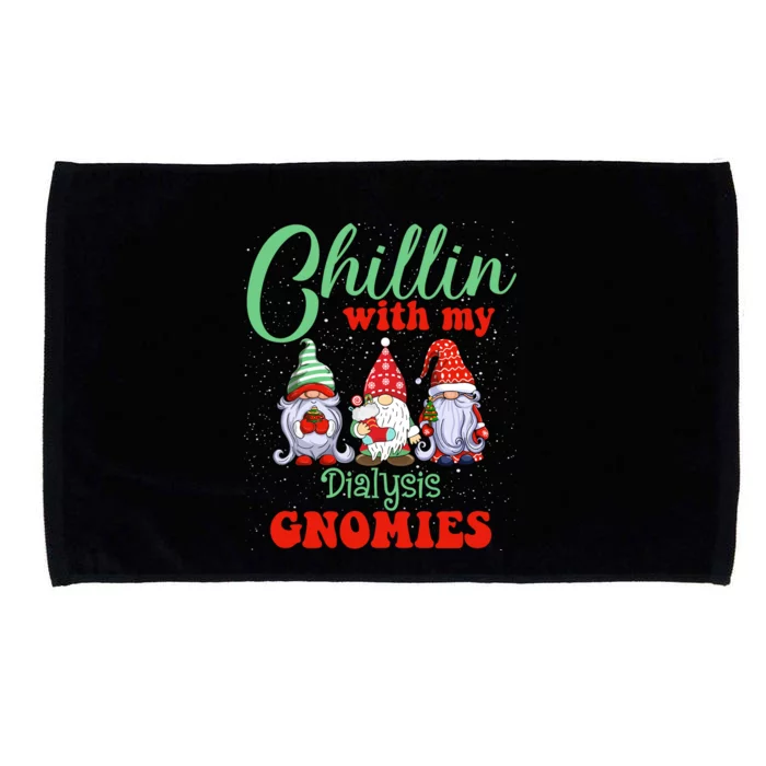 Chillin With My Dialysis Gnomies Xmas Light Nurse Christmas Gift Microfiber Hand Towel