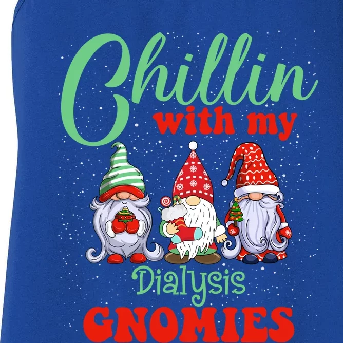 Chillin With My Dialysis Gnomies Xmas Light Nurse Christmas Gift Women's Racerback Tank