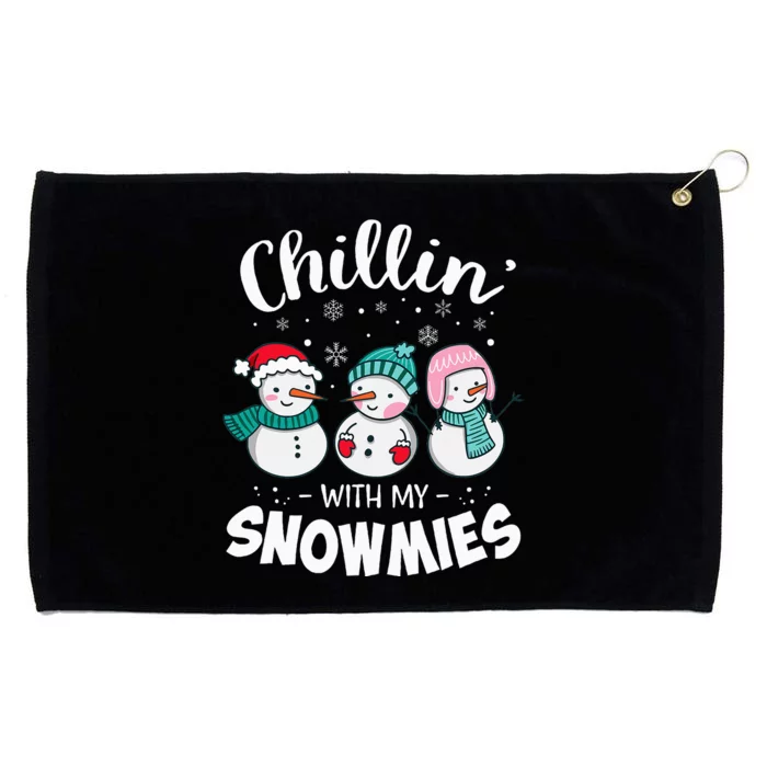 Chillin With My Snowmie Wo Christmas Snowman Teacher Snow Grommeted Golf Towel