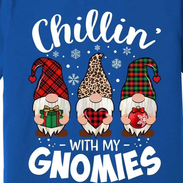 Chillin With My Gnomie Leopard Christmas Gnome Buffalo Great Gift Premium T-Shirt