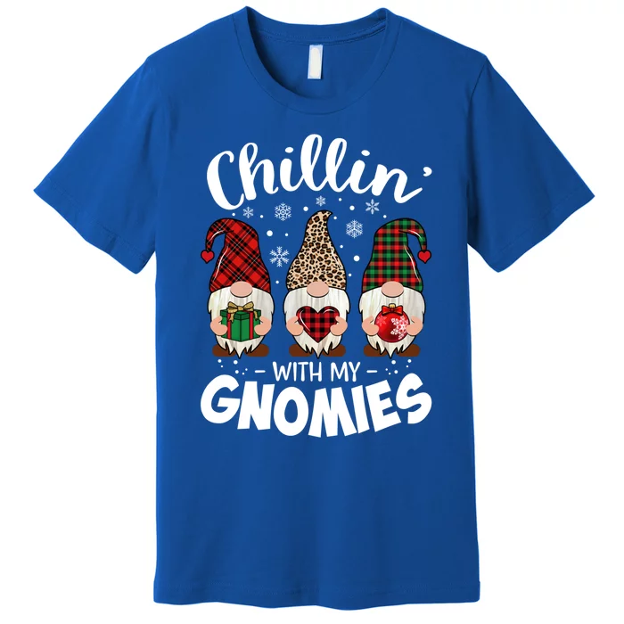 Chillin With My Gnomie Leopard Christmas Gnome Buffalo Great Gift Premium T-Shirt