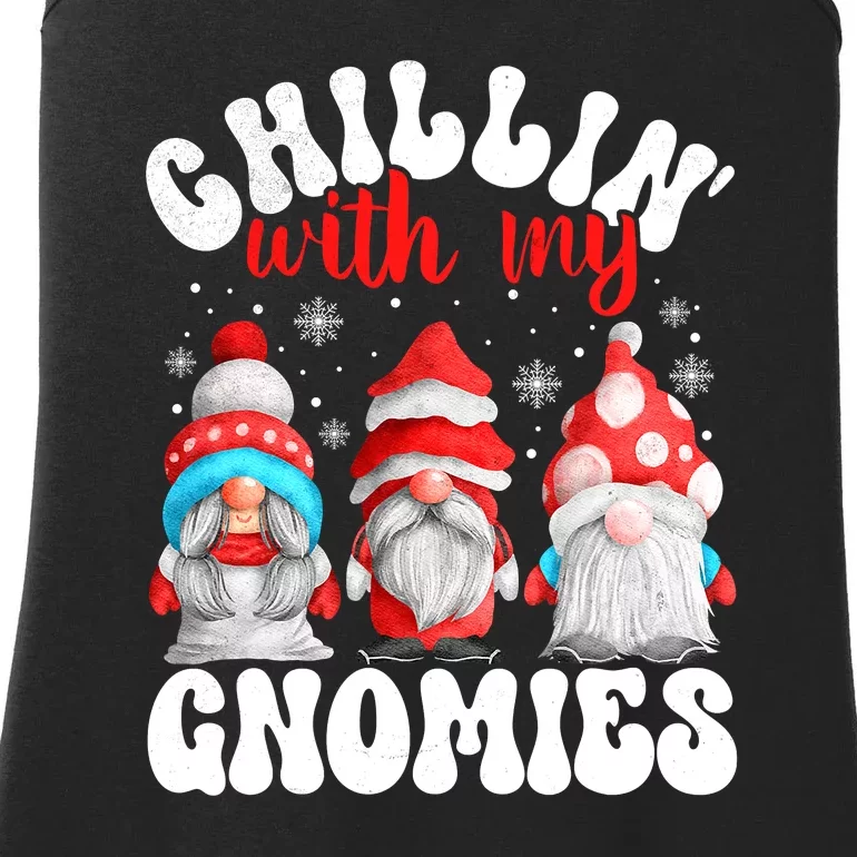 Chillin With My Gnomies Christmas Cute Gnomes Ugly Sweater Ladies Essential Tank