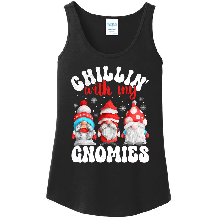 Chillin With My Gnomies Christmas Cute Gnomes Ugly Sweater Ladies Essential Tank