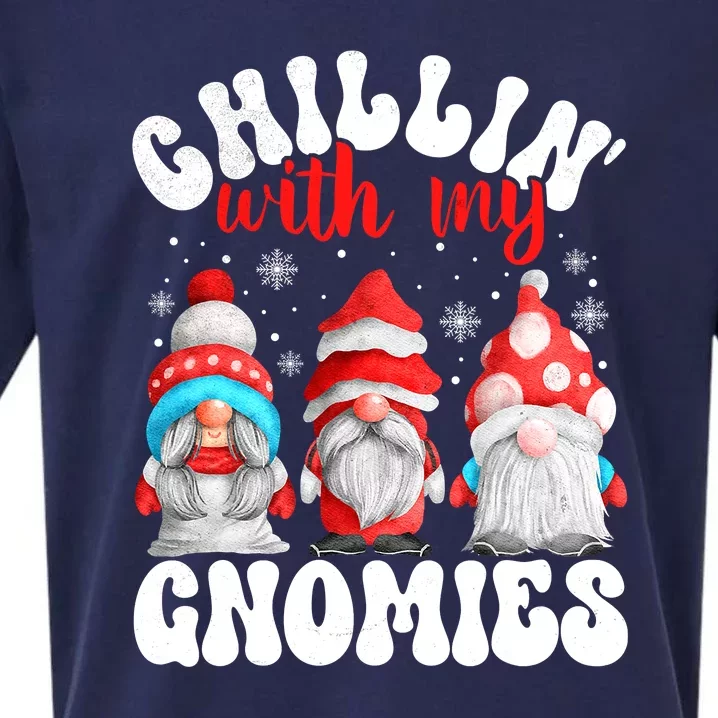 Chillin With My Gnomies Christmas Cute Gnomes Ugly Sweater Sueded Cloud Jersey T-Shirt