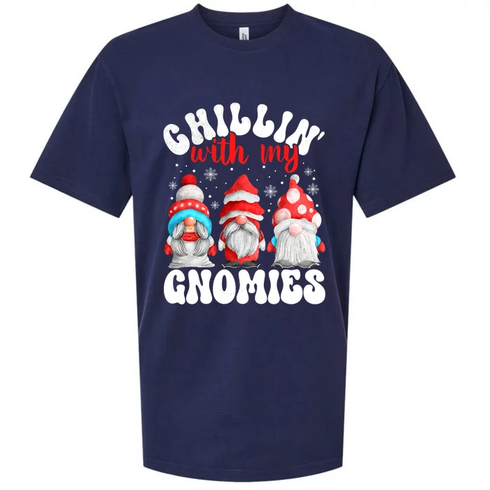 Chillin With My Gnomies Christmas Cute Gnomes Ugly Sweater Sueded Cloud Jersey T-Shirt