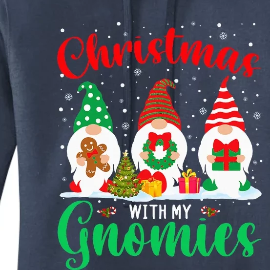 Christmas With My Gnomies Funny Christmas Santa Elf Gnomes Women's Pullover Hoodie