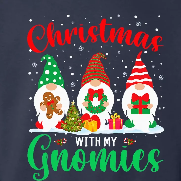 Christmas With My Gnomies Funny Christmas Santa Elf Gnomes Toddler Hoodie