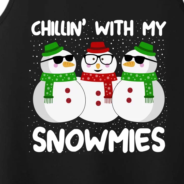 Chillin With My Snowmies Christmas Gift Performance Tank