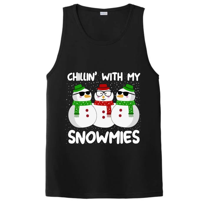 Chillin With My Snowmies Christmas Gift Performance Tank