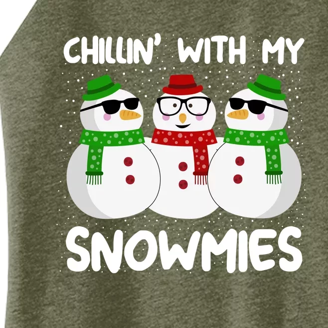 Chillin With My Snowmies Christmas Gift Women’s Perfect Tri Rocker Tank